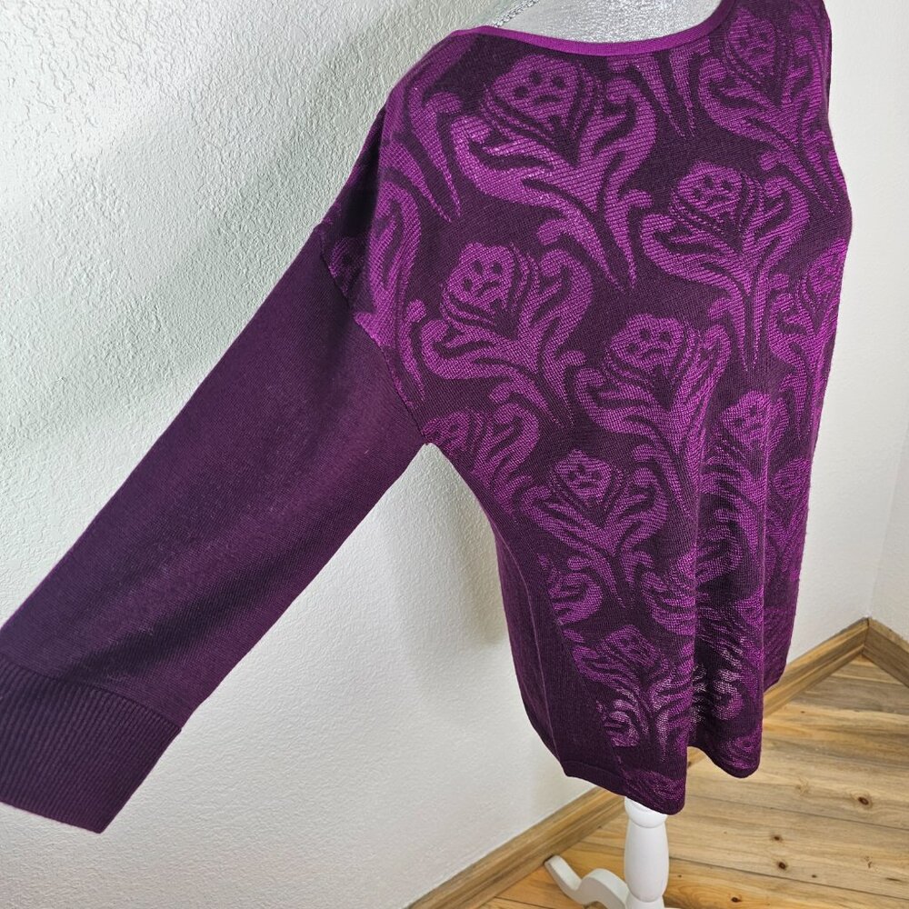 Coldwater Creek Merino Wool Blend Jacquard Tunic Sweater ~ NWT!